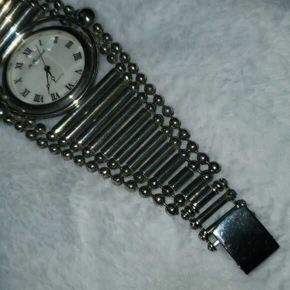 St. Bernard Industrial Fancy Metal Band Watch Silver Balls & Bars Punk Very Cool - Picture 6 of 10